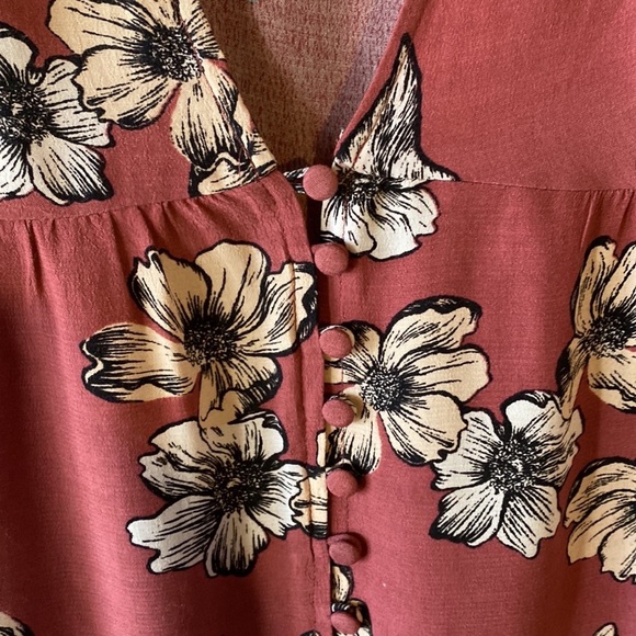 Floral Dress Forever 21 Size M. Long Sleeve’s Rose Colored Excellent Condition! - Picture 7 of 9